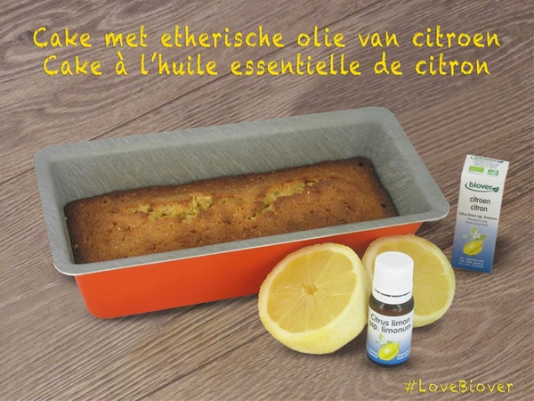 Biover cake met etherische olie van citroen