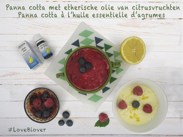 Biover Panna Cotta met etherische olie van citrusvruchten